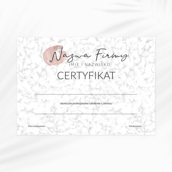 certyfikaty na szkolenia dla kosmetyczki