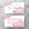 różowe karty rabatowe dla stylistki rzęs