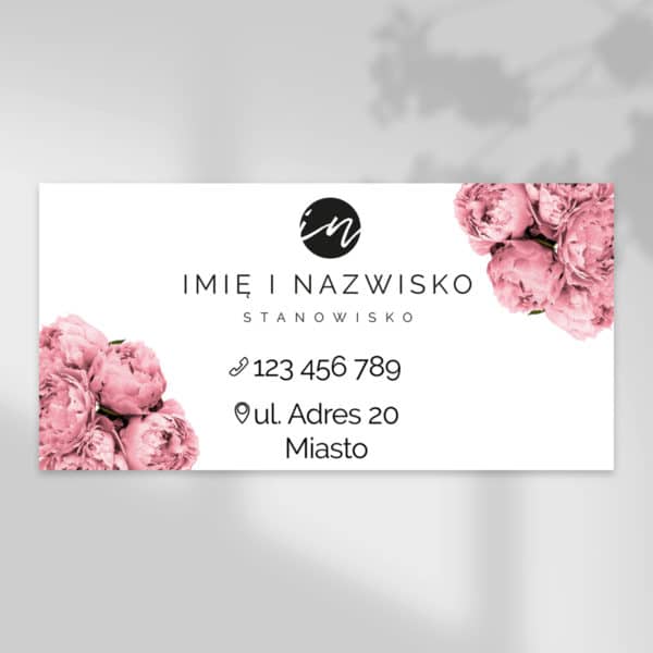 baner reklamowy do studia urody w różowe kwiaty