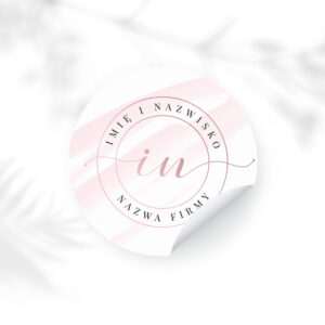 różowe naklejki z logo do salonu kosmetycznego