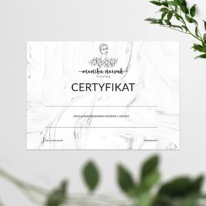 certyfikaty marmur dla masażystki kobido