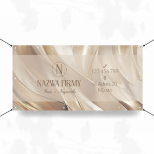 reklama zewnętrzna dla firm - baner reklamowy ze złocistymi smugami