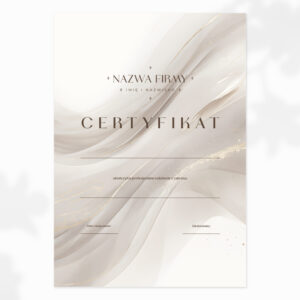 certyfikaty na szkolenia beżowe smugi i brązowe logo