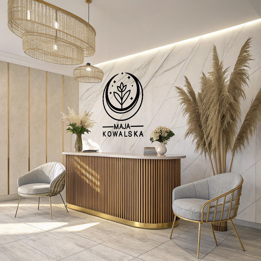 naklejka ścienna z logo z księżycem i gwiazdami