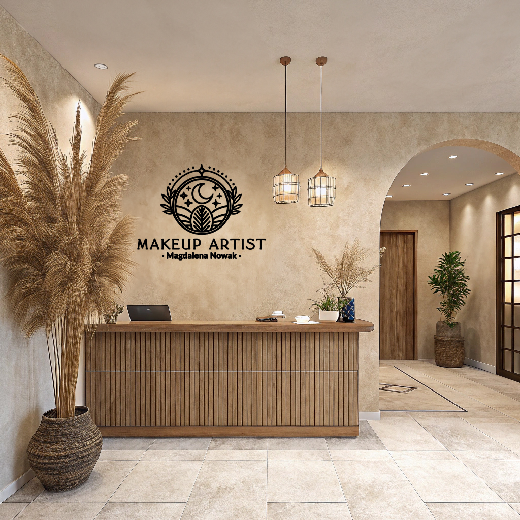 naklejka z logo na ścianę z księżycem i gwiazdami