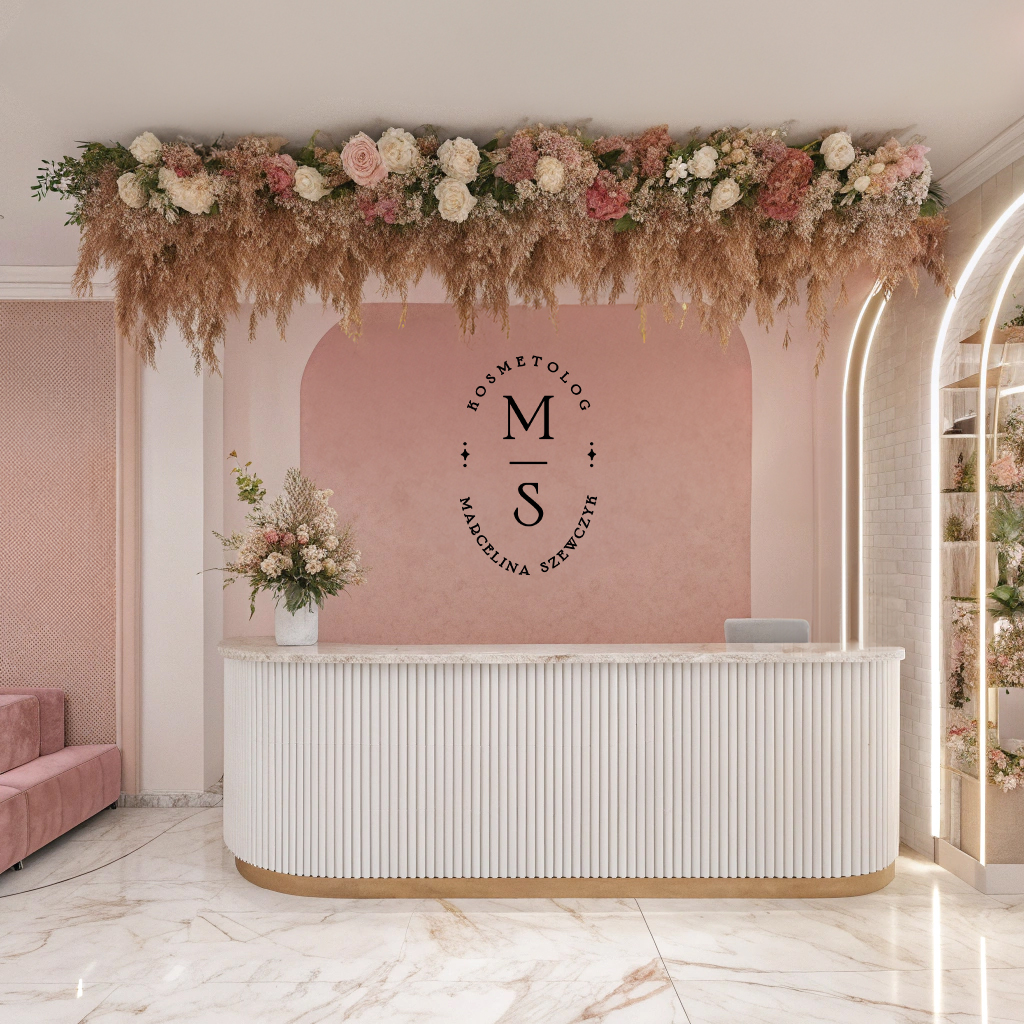 ścienna naklejka firmowa dla kosmetologa