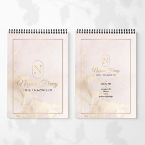 notes reklamowy dla firm beżowy marmur