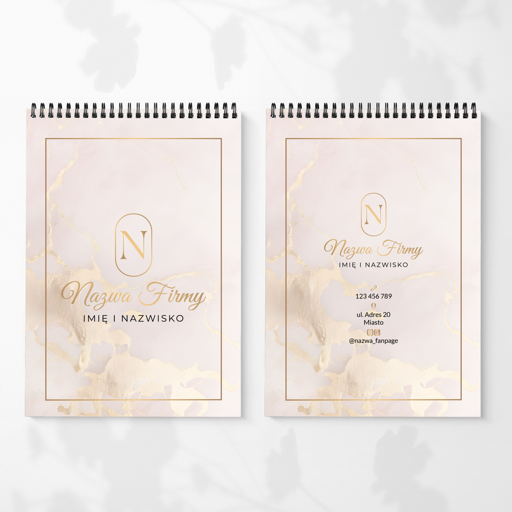 notes reklamowy dla firm beżowy marmur