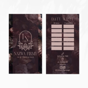 terminarzyki w bordowe kwiaty