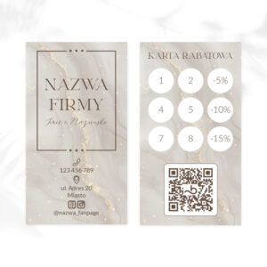 karty rabatowe z beżowym marmurem