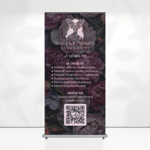 roll up do gabinetu kwiaty kobieta i motyl