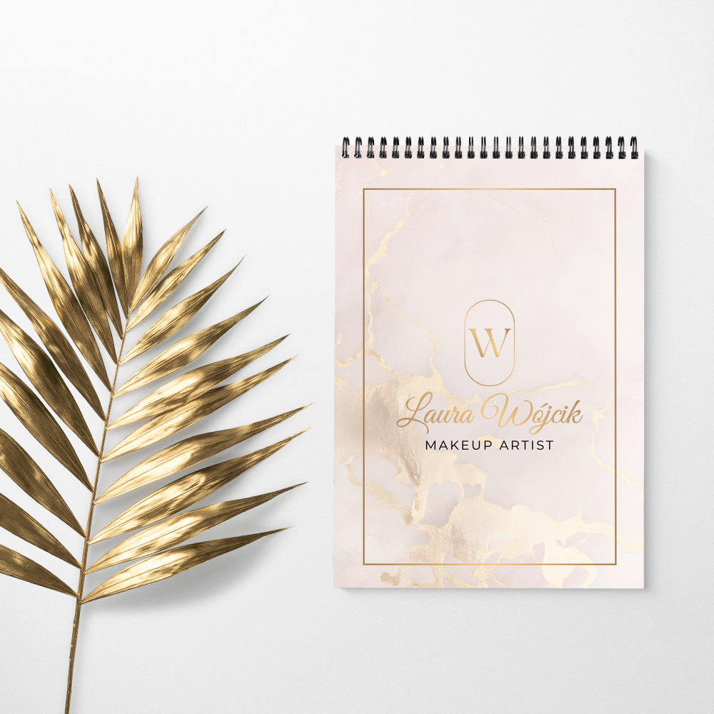 notes reklamowy dla firm dla makijażystki z owalnym logo