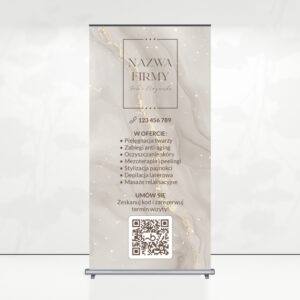 roll up z logo firmy beżowy marmur