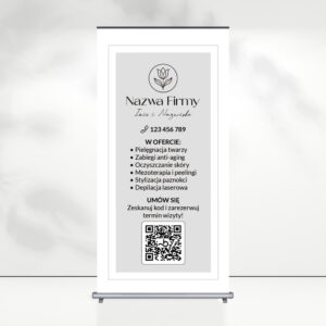 roll up z logo firmy z kwiatowym logo