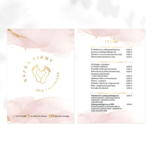 ulotki promocyjne złote stopy i różowe plamy