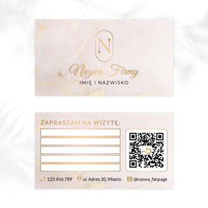 terminarzyki złote logo i beżowy marmur