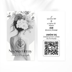 wizytówki z kwiatami we włosach