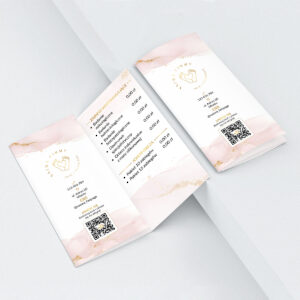 Ulotki z cennikiem logo dla podologa w złotym kolorze