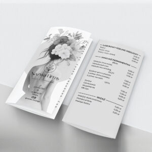 Broszury reklamowe kobieta z kwiatami we włosach