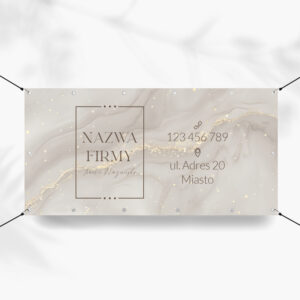 Baner z marmurem i prostokątną ramką