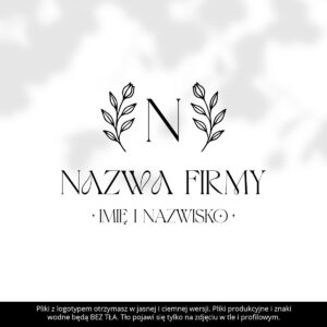 Nowoczesne logo z inicjałem i kwiatami