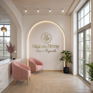 Lustrzane logo na ścianę z tulipanem