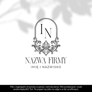 Projekt logo w ramce z ornamentami