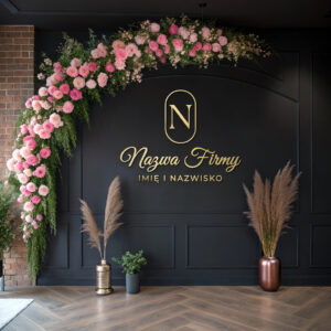 Logo 3D z inicjałem w owalnej ramce