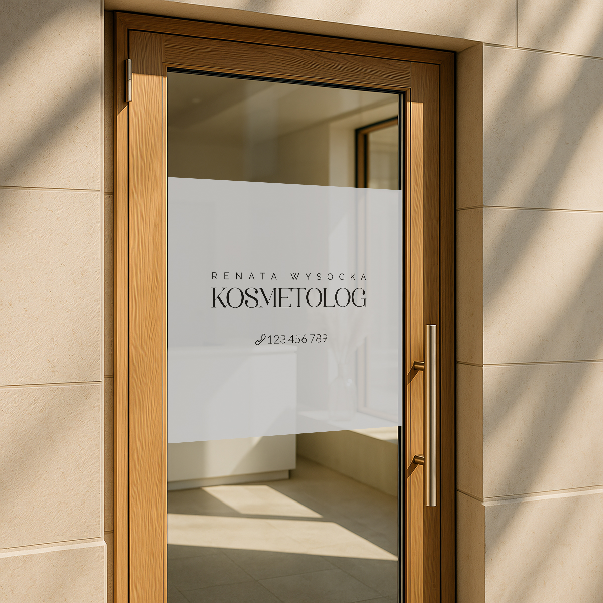 Okleina na szybę z nazwą firmy i godzinami otwarcia - obrazek 3