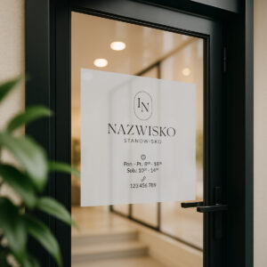 Okleina na szybę z owalnym logo