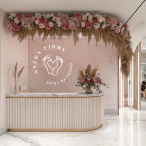 Okrągła naklejka na ścianę z ilustracją stóp