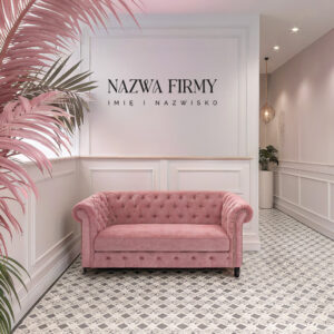 Naklejka na ścianę z nazwą firmy