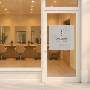 Naklejka na szybę z logo z inicjałami w owalnej ramce