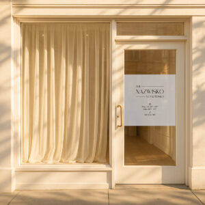 Naklejka na szybę z logo i imieniem i nazwiskiem