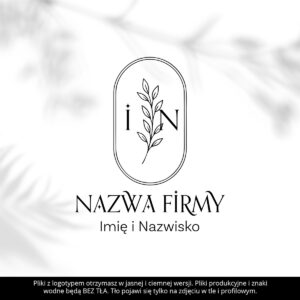 Logo firmowe z inicjałami i botanicznym motywem