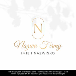 Firmowe logo ze złotą owalną ramką