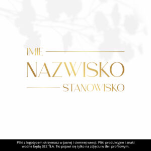 Złote logo z imieniem i nazwiskiem
