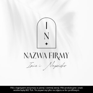 Projekt logo z inicjałami w geometrycznej ramce