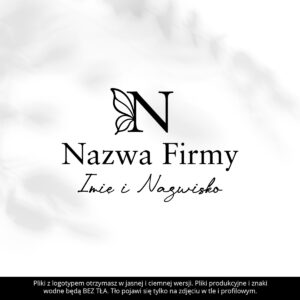 Minimalistyczne logo z motylkiem