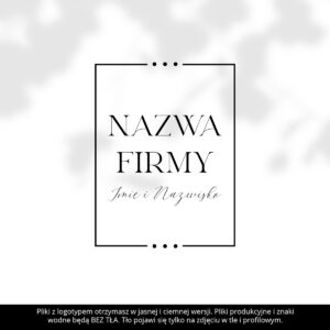 Logo w prostokątnej ramce z nazwą firmy